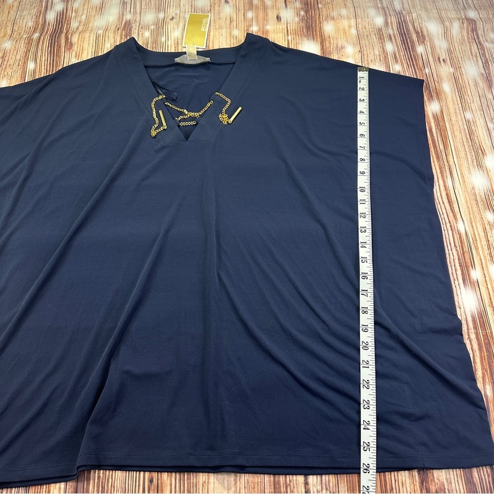 NWT Michael Kors Lace-Up Tunic Top 
True Navy Women’s Size XL - Picture 9 of 11